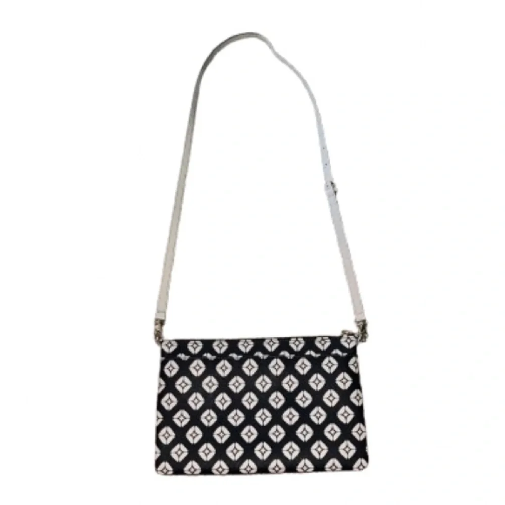 Fossil Sydney signature clutch crossbody in black and bone leather NWOT